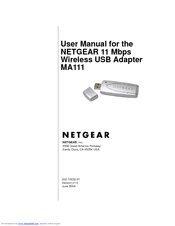 Netgear MA111v2 - 802.11b Wireless USB Adapter User Manual