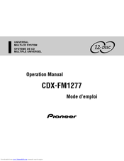 Pioneer FM1277 - CD Changer Operation Manual