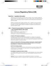 Lenovo NETWORK CARD - WIRELESS ADAPTER MW600-B-LO Notice