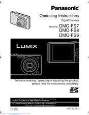 Panasonic DMC FS7G - Lumix Digital Camera Operating Instructions Manual