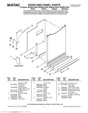 Maytag MDB4651AWB0 Parts List