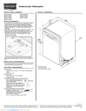 Maytag MDBH949AW Series Product Dimensions