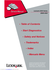Lexmark 2391-003 Service Manual