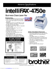 Brother intelliFAX-4750e Specifications