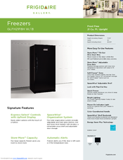 Frigidaire GLFH21F8HB - Frost Free Upright Freezer Product Specifications