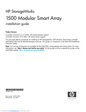HP AD510A - StorageWorks Modular Smart Array 1500 cs 2U Fibre Channel SAN Attach Controller Shelf Hard Drive Installation Manual