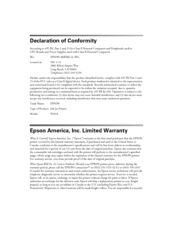Epson P320A Declaration Of Conformity