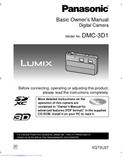 Panasonic Lumix DMC-3D1 Basic Owner's Manual