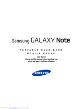 Samsung Galaxy Note T879 User Manual