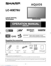 Sharp AQUOS LC-60E79U Operation Manual