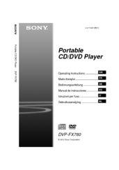 Sony DVP-FX780 Operating Instructions Manual