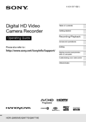 Sony Handycam HDR-GW77VE Operating Manual