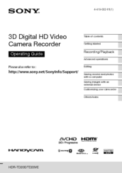 Sony Handycam HDR-TD20VE Operating Manual