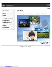 Sony DSC-H70/RBDL User Manual