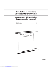 Whirlpool UDT518SBDP Installation Instructions Manual