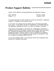 Epson Equity  lIe Product Support Bulletin