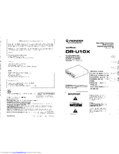 Pioneer LaserMemory DR-U10X Operating Instructions Manual