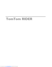 Tomtom RIDER 2nd Edition User Manual