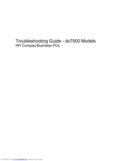 HP Compaq dx7500 Series Troubleshooting Manual