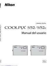 Nikon 26106 - Coolpix S52 9MP Digital Camera Zoom Manual Del Usuario