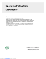Asko D5524XXLFI Operating Instructions Manual