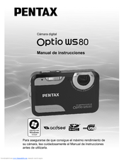 Pentax Optio WS80 Black and Orange Manual De Instrucciones