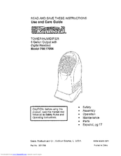 Kenmore 1700 - 6 Gallon Humidifier Use And Care Manual
