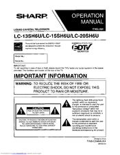 Sharp LC-16SH6U Operation Manual