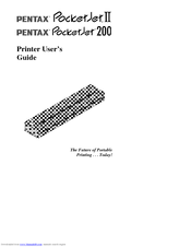 Pentax 203125 - PocketJet II B/W Direct Thermal Printer User Manual