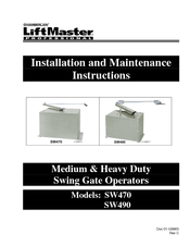 Chamberlain LiftMaster Professional SW470 Installation And Maintenance Instructions Manual