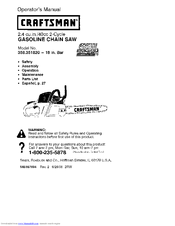 Craftsman 35182 - 18 in. 40 CC 2 Cycle Gas Chain Saw Operator's Manual