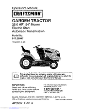 Craftsman 28947 - GT 5000 26 HP/54