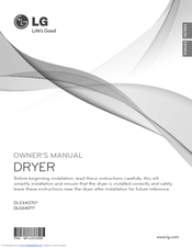 LG SteamDryer DLGX4071W Owner's Manual