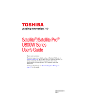 Toshiba Satellite serie U800W User Manual