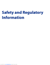 HTC Tilt 2 AT&T Safety And Regulatory Information Manual
