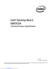 Intel D865GVIP - CELERON D 13GHz COMBO Technical Product Specification
