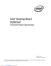 Intel BLKDQ965WCEKR Technical Product Specification