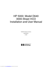 HP D640 Installation And User Manual