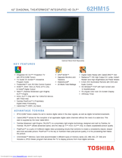 Toshiba TheaterWide 62HM15 Specifications