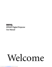 BenQ SP920 - XGA DLP Projector User Manual