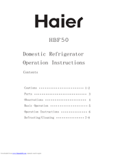 Haier HBF50 Operation Instructions Manual