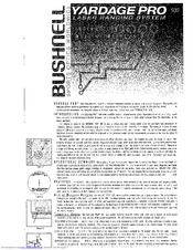 Bushnell Yardage Pro 20-0500 User Manual
