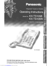 Panasonic KX-TS105WH Operating Instructions Manual