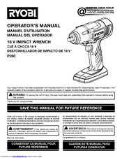 Ryobi P260 Operator's Manual
