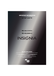 Insignia NS-42L260A13 Important Information Manual