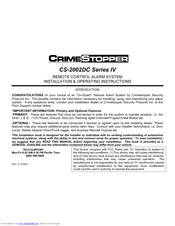 CrimeStopper CS-2002DC.IV Installation & Operating Instructions Manual