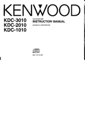 KENWOOD KDC-3010 Instruction Manual