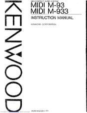 KENWOOD MIDI M-933 Instruction Manual