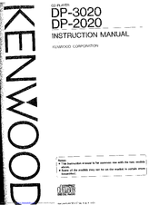 KENWOOD DP-3020 Instruction Manual