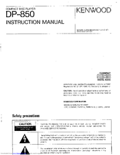KENWOOD DP-850 Instruction Manual